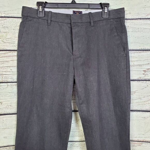 Gap Khakis Men's Tailored Straight Fit Pants 32x32 Charcoal Gray Dress Slacks - Picture 2 of 7